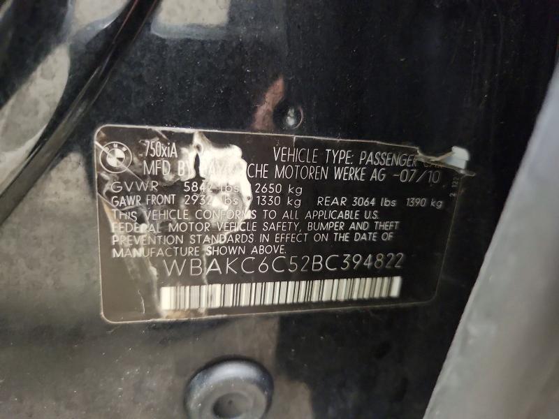 68153476 :رقم المزاد ، WBAKC6C52BC394822 vin ، 2011 Bmw 750 مزاد بيع