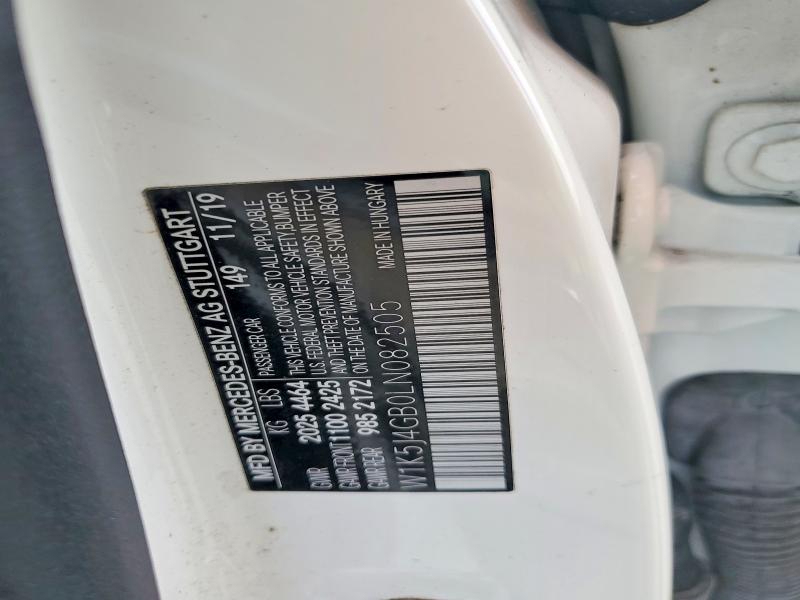 2020 Mercedes-benz Cla მანქანა იყიდება აუქციონზე, vin: W1K5J4GB0LN082505, აუქციონის ნომერი: 68490536