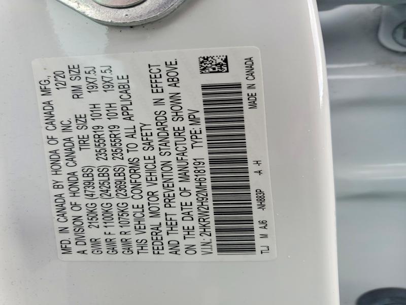 Aukcja sprzedaży 2021 Honda Cr-v, vin: 2HKRW2H92MH618191, numer aukcji: 70015526