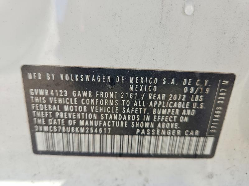 Продажа на аукционе авто 2019 Volkswagen Jetta, vin: 3VWCB7BU8KM254617, номер лота: 68870056