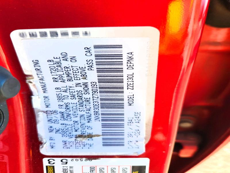 70976296 :رقم المزاد ، 1NXBR30E37Z790193 vin ، 2007 Toyota Corolla مزاد بيع