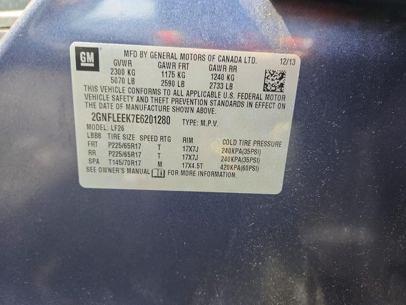 67388256 :رقم المزاد ، 2GNFLEEK7E6201280 vin ، 2014 Chevrolet Equinox مزاد بيع
