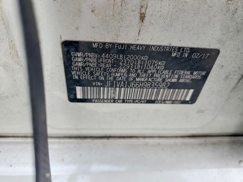 2017 Subaru Wrx მანქანა იყიდება აუქციონზე, vin: JF1VA1J66H9835982, აუქციონის ნომერი: 70098296