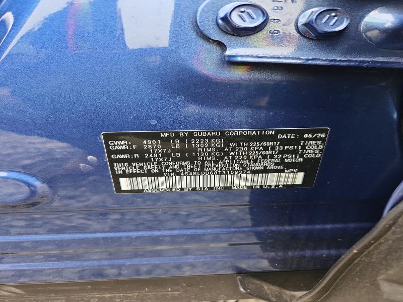 Aukcja sprzedaży 2026 Subaru Forester, vin: 4S4SLDD68T3109374, numer aukcji: 69756206