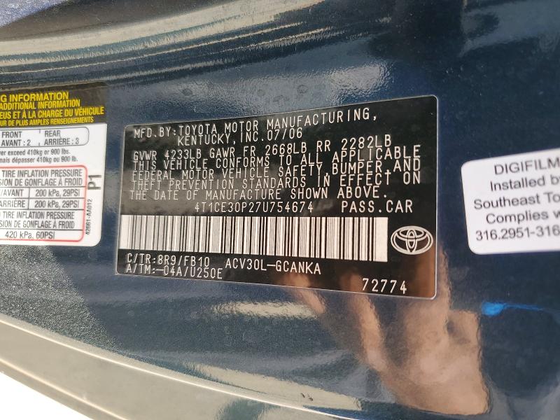 69411146 :رقم المزاد ، 4T1CE30P27U754674 vin ، 2007 Toyota Camry Solara مزاد بيع