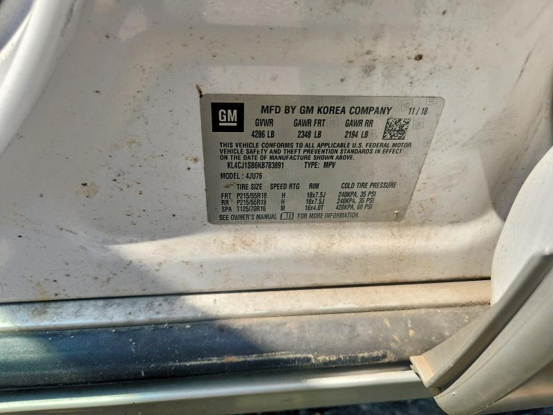 66206146 :رقم المزاد ، KL4CJ1SB6KB783891 vin ، 2019 Buick Encore مزاد بيع
