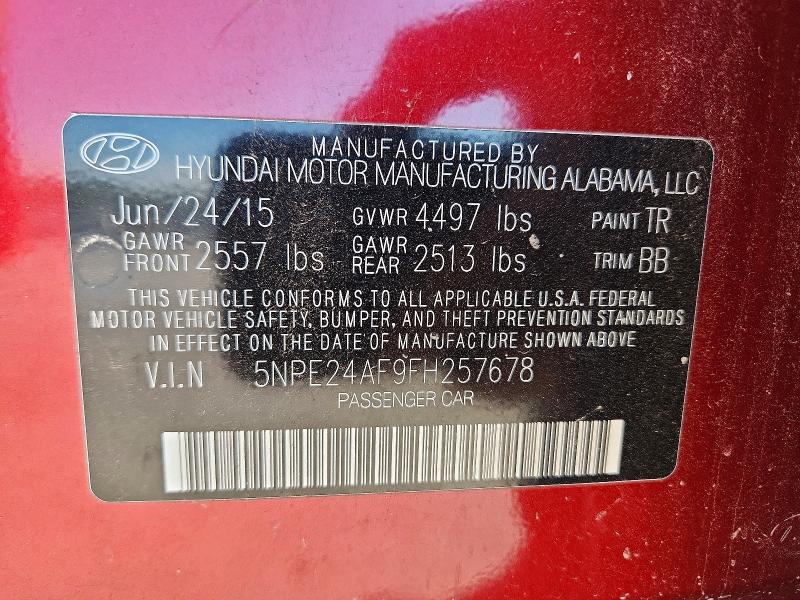 Aukcja sprzedaży 2015 Hyundai Sonata, vin: 5NPE24AF9FH257678, numer aukcji: 70092326