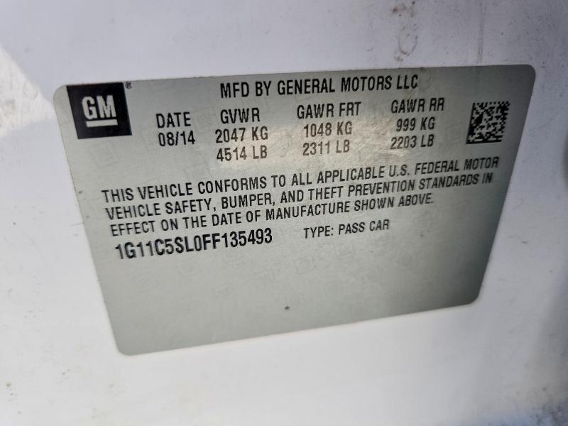 Aukcja sprzedaży 2015 Chevrolet Malibu, vin: 1G11C5SL0FF135493, numer aukcji: 69080566