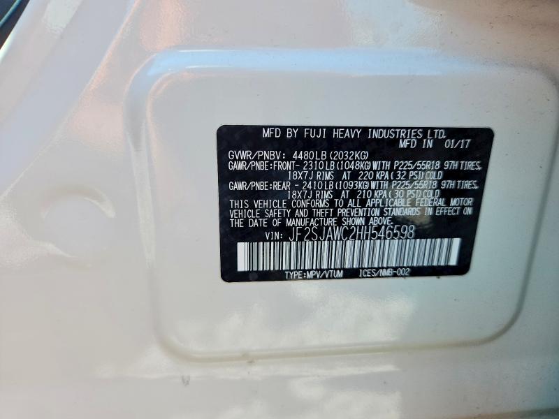 67218446 :رقم المزاد ، JF2SJAWC2HH546598 vin ، 2017 Subaru Forester مزاد بيع