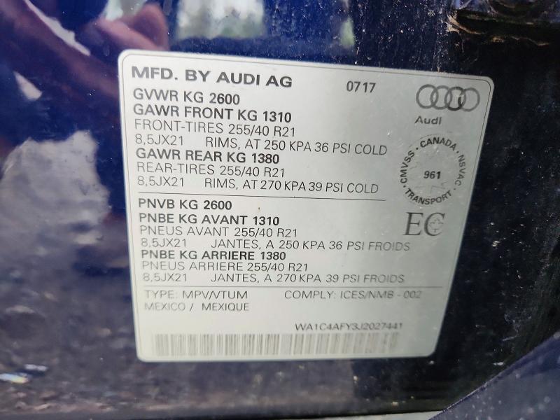 Продажа на аукционе авто 2018 Audi Sq5, vin: WA1C4AFY3J2027441, номер лота: 68821226