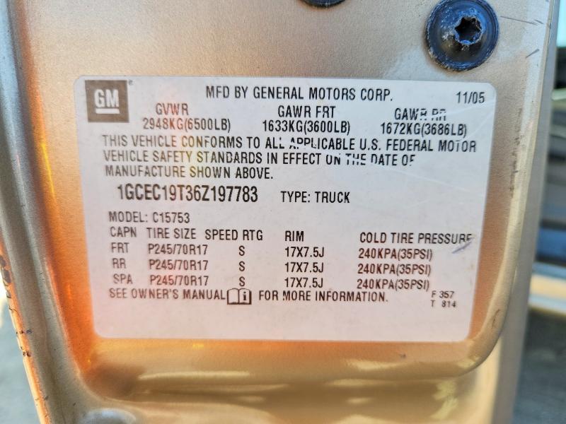 69537836 :رقم المزاد ، 1GCEC19T36Z197783 vin ، 2006 Chevrolet Silverado مزاد بيع