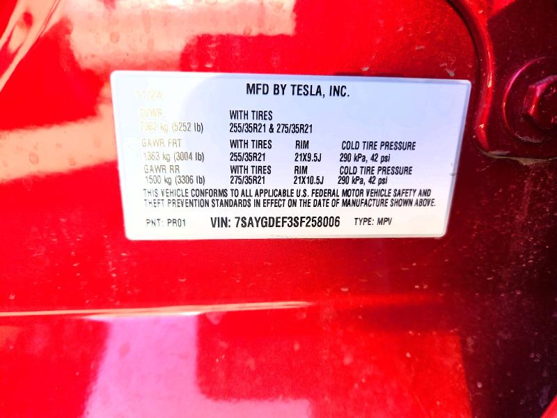 Продажа на аукционе авто 2025 Tesla Model Y, vin: 7SAYGDEF3SF258006, номер лота: 67359566
