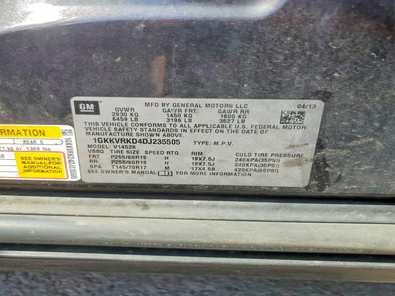 2013 Gmc Acadia მანქანა იყიდება აუქციონზე, vin: 1GKKVRKD4DJ235505, აუქციონის ნომერი: 67510416