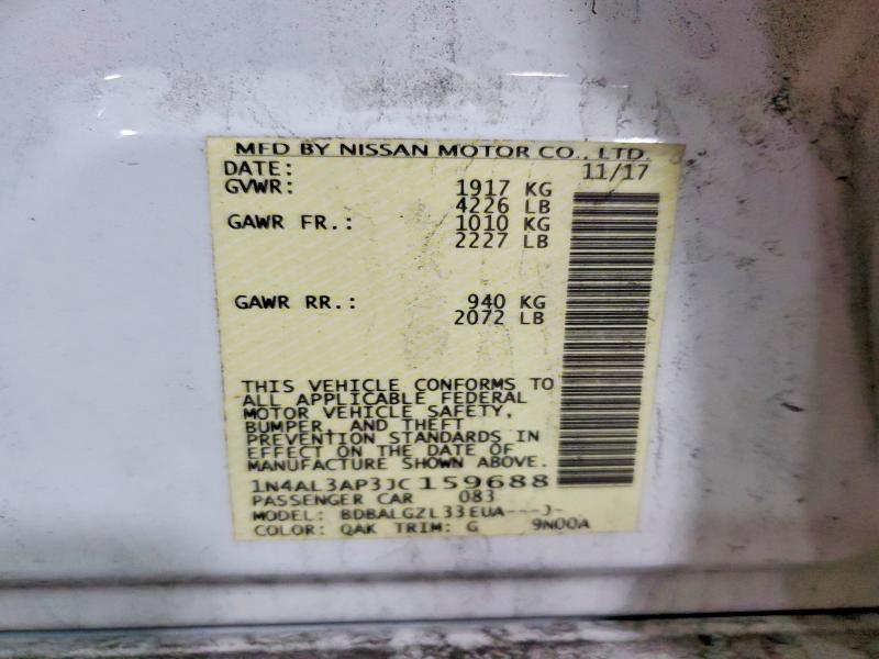 Продаж на аукціоні авто 2018 Nissan Altima, vin: 1N4AL3AP3JC159688, номер лоту: 69112466