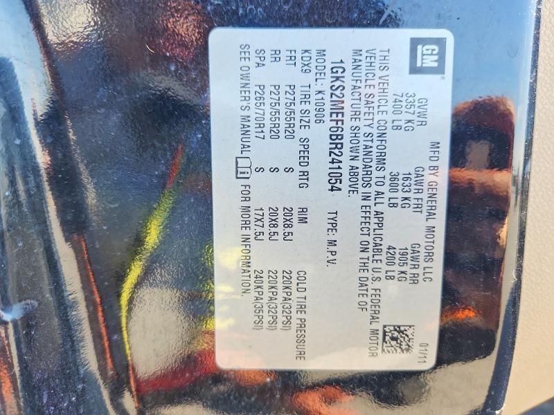 2011 Gmc Yukon Xl მანქანა იყიდება აუქციონზე, vin: 1GKS2MEF6BR241054, აუქციონის ნომერი: 70256506