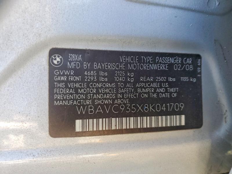 66443616 :رقم المزاد ، WBAVC935X8K041709 vin ، 2008 Bmw 328 مزاد بيع