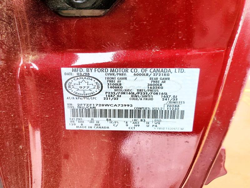 Продажа на аукционе авто 1998 Ford F150, vin: 2FTZF1728WCA73993, номер лота: 68387946