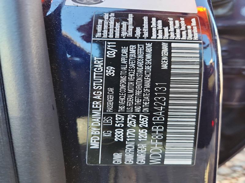 Продаж на аукціоні авто 2011 Mercedes-benz E, vin: WDDHF8HB1BA423131, номер лоту: 68342076