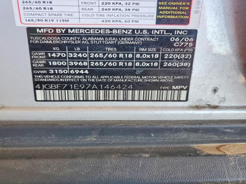 Продажа на аукционе авто 2007 Mercedes-benz Gl, vin: 4JGBF71E97A146424, номер лота: 68222126