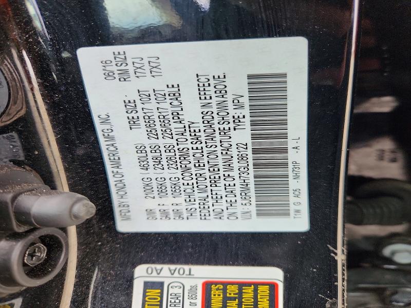 Aukcja sprzedaży 2016 Honda Cr-v, vin: 5J6RM4H73GL086122, numer aukcji: 67433056