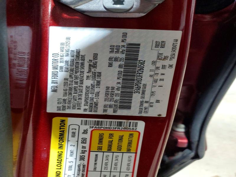 2015 Ford Fusion მანქანა იყიდება აუქციონზე, vin: 3FA6P0HD3FR260582, აუქციონის ნომერი: 69598926
