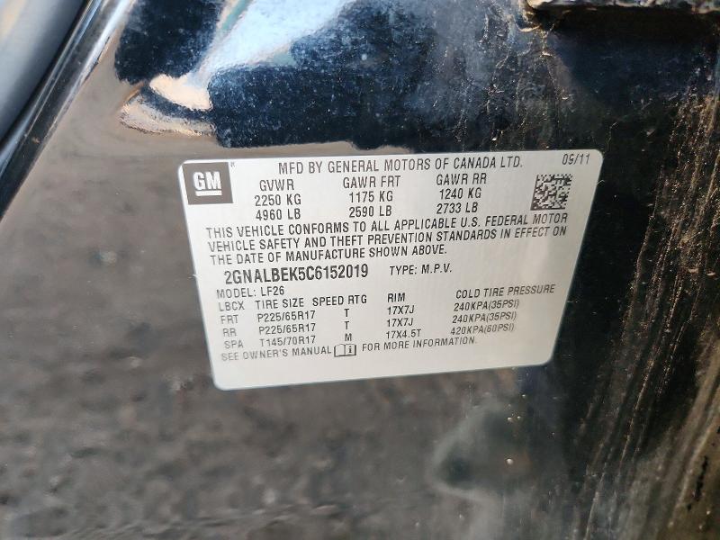 70435796 :رقم المزاد ، 2GNALBEK5C6152019 vin ، 2012 Chevrolet Equinox مزاد بيع