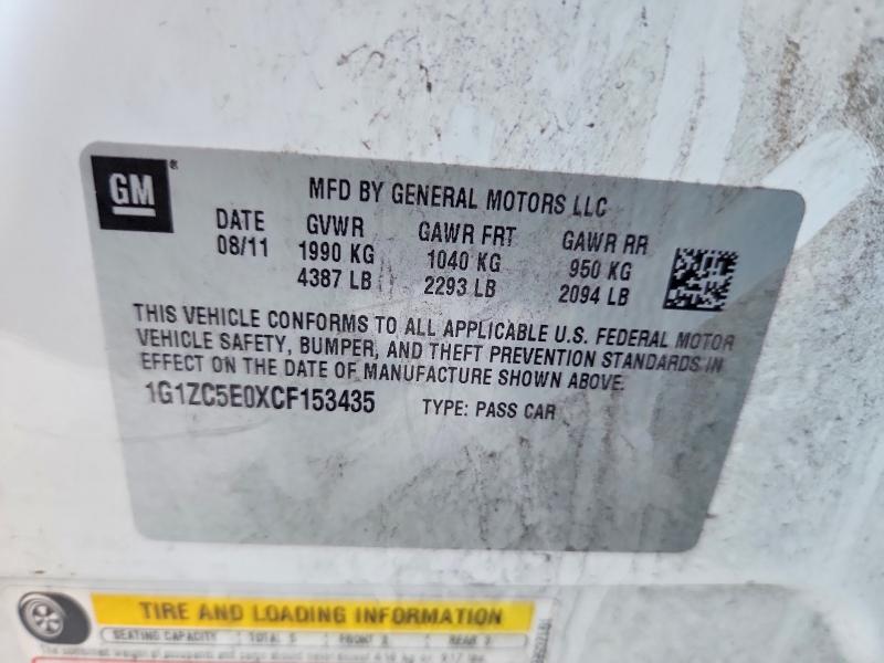 67937756 :رقم المزاد ، 1G1ZC5E0XCF153435 vin ، 2012 Chevrolet Malibu مزاد بيع
