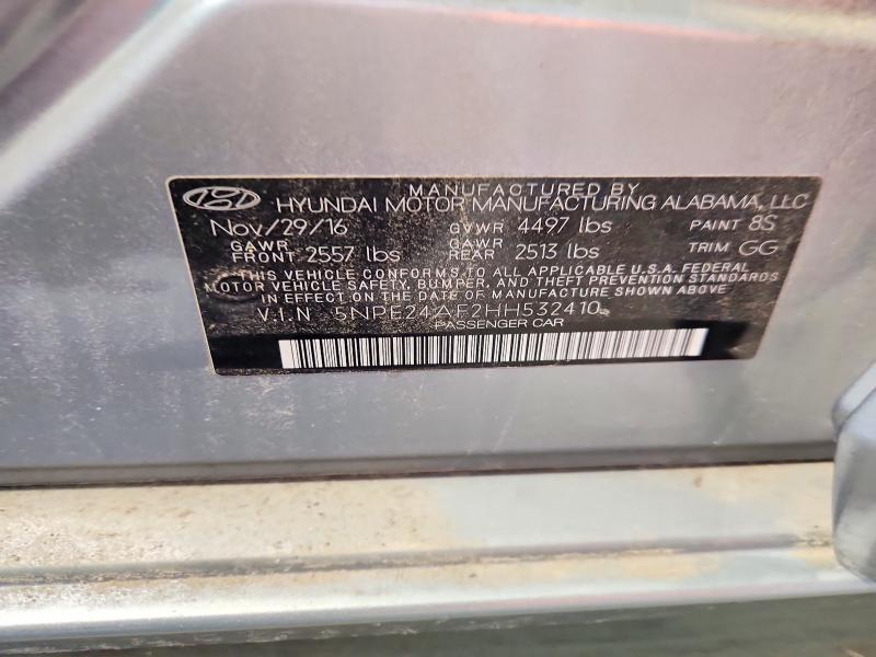 Aukcja sprzedaży 2017 Hyundai Sonata, vin: 5NPE24AF2HH532410, numer aukcji: 67327086