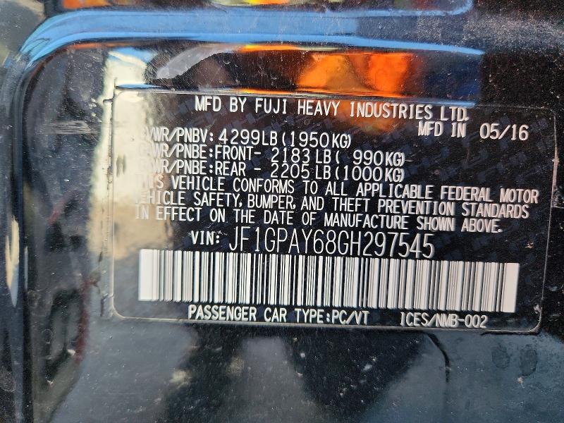 Auction sale of the 2016 Subaru Impreza, vin: JF1GPAY68GH297545, lot number: 69353926