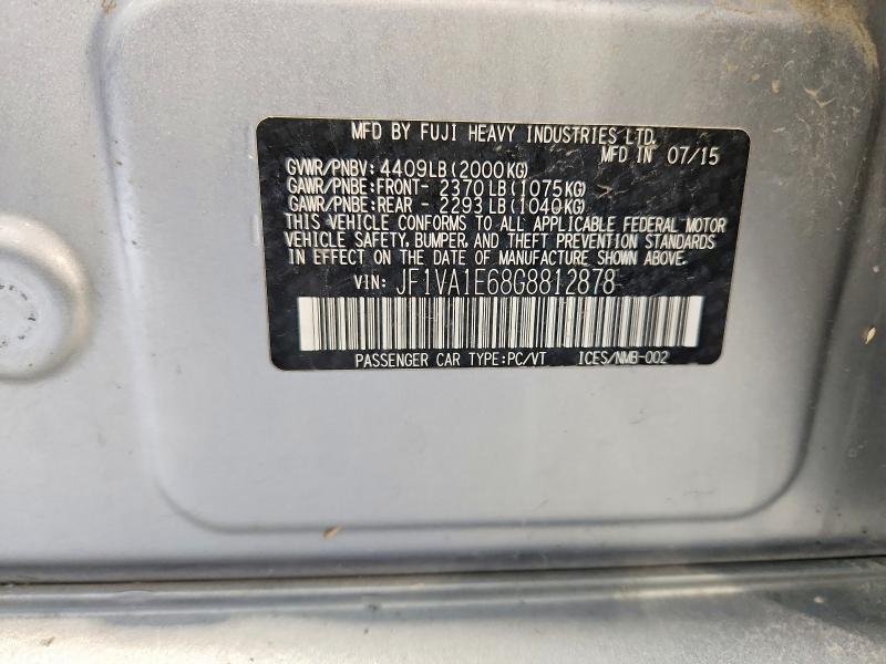 68183616 :رقم المزاد ، JF1VA1E68G8812878 vin ، 2016 Subaru Wrx مزاد بيع