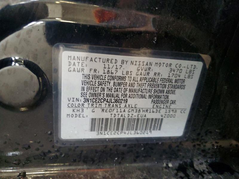 Aukcja sprzedaży 2018 Nissan Versa Note, vin: 3N1CE2CP4JL360219, numer aukcji: 71275326