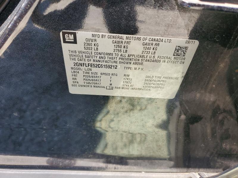 68967036 :رقم المزاد ، 2GNFLFE52C6159212 vin ، 2012 Chevrolet Equinox مزاد بيع