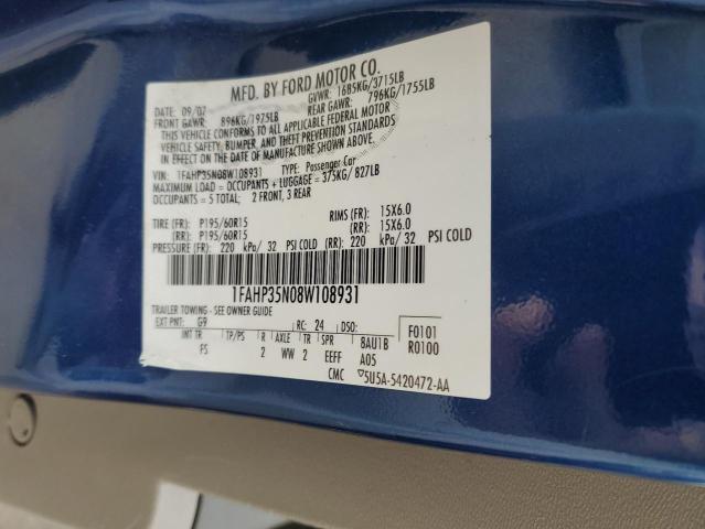 71694373 :رقم المزاد ، 1FAHP35N08W108931 vin ، 2008 Ford Focus Se مزاد بيع