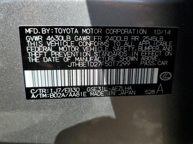 Aukcja sprzedaży 2015 Lexus Is 350, vin: JTHBE1D27F5017299, numer aukcji: 70873593