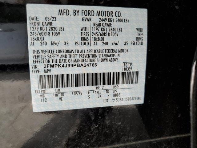 Продаж на аукціоні авто 2023 Ford Edge Sel, vin: 2FMPK4J99PBA24766, номер лоту: 72999653