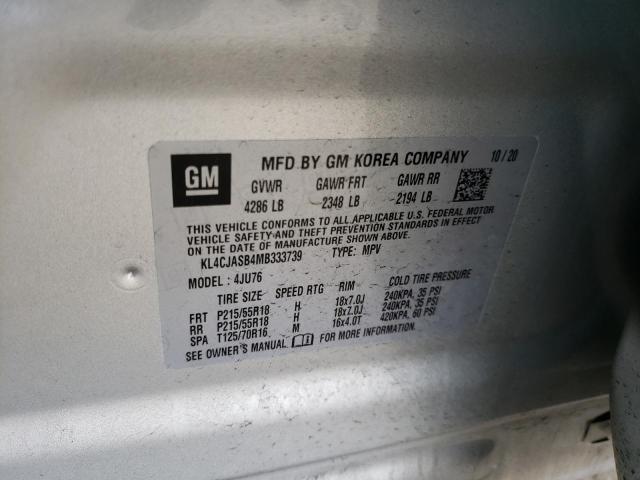 Aukcja sprzedaży 2021 Buick Encore Preferred, vin: KL4CJASB4MB333739, numer aukcji: 72272283