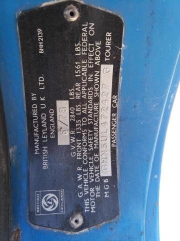 72843723 :رقم المزاد ، GHN5UL472427G vin ، 1979 Mg Roadster مزاد بيع