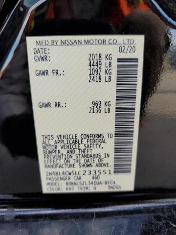 Aukcja sprzedaży 2020 Nissan Altima Sr, vin: 1N4BL4CW5LC233551, numer aukcji: 71606583