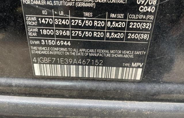 Aukcja sprzedaży 2009 Mercedes-benz Gl 450 4matic, vin: 4JGBF71E39A467152, numer aukcji: 72590813