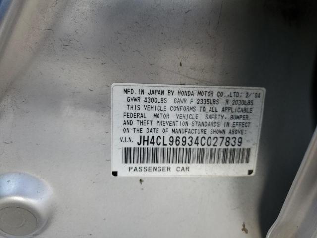 Продажа на аукционе авто 2004 Acura Tsx, vin: JH4CL96934C027839, номер лота: 70297953