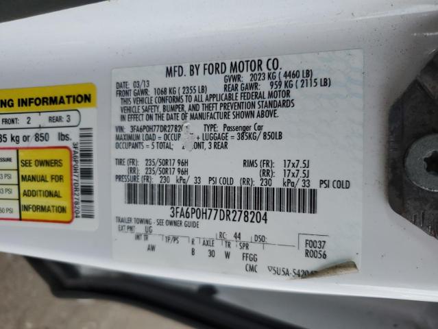 Aukcja sprzedaży 2013 Ford Fusion Se, vin: 3FA6P0H77DR278204, numer aukcji: 71274643