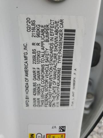 Auction sale of the 2020 Honda Accord Ex, vin: 1HGCV1F4XLA062682, lot number: 70446523