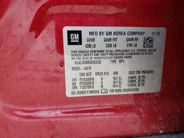 Продажа на аукционе авто 2016 Buick Encore, vin: KL4CJASB0GB563282, номер лота: 73710503
