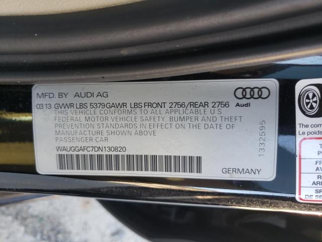 71495293 :رقم المزاد ، WAUGGAFC7DN130820 vin ، 2013 Audi A6 Premium Plus مزاد بيع