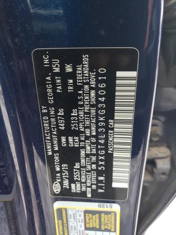 72847653 :رقم المزاد ، 5XXGT4L39KG340610 vin ، 2019 Kia Optima Lx مزاد بيع