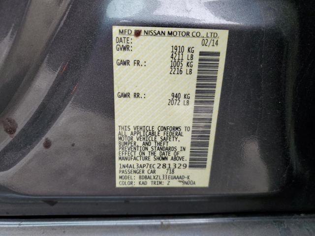 2014 Nissan Altima 2.5 მანქანა იყიდება აუქციონზე, vin: 1N4AL3AP7EC281329, აუქციონის ნომერი: 71673213