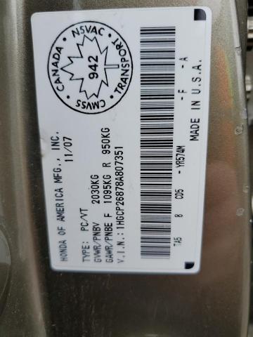 Aukcja sprzedaży 2008 Honda Accord Exl, vin: 1HGCP26878A807351, numer aukcji: 73231563