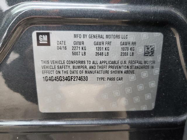 74180773 :رقم المزاد ، 1G4G45G34GF274630 vin ، 2016 Buick Lacrosse Sport Touring مزاد بيع