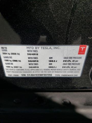 Aukcja sprzedaży 2019 Tesla Model S, vin: 5YJSA1E23KF337255, numer aukcji: 72782453
