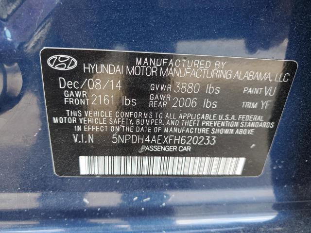 2015 Hyundai Elantra Se მანქანა იყიდება აუქციონზე, vin: 5NPDH4AEXFH620233, აუქციონის ნომერი: 72636773